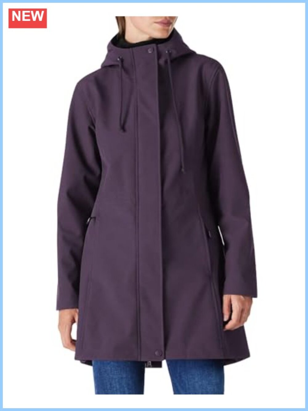 Waterproof Fleece Lined Softshell Hooded Rain Coat Women's Windbreaker